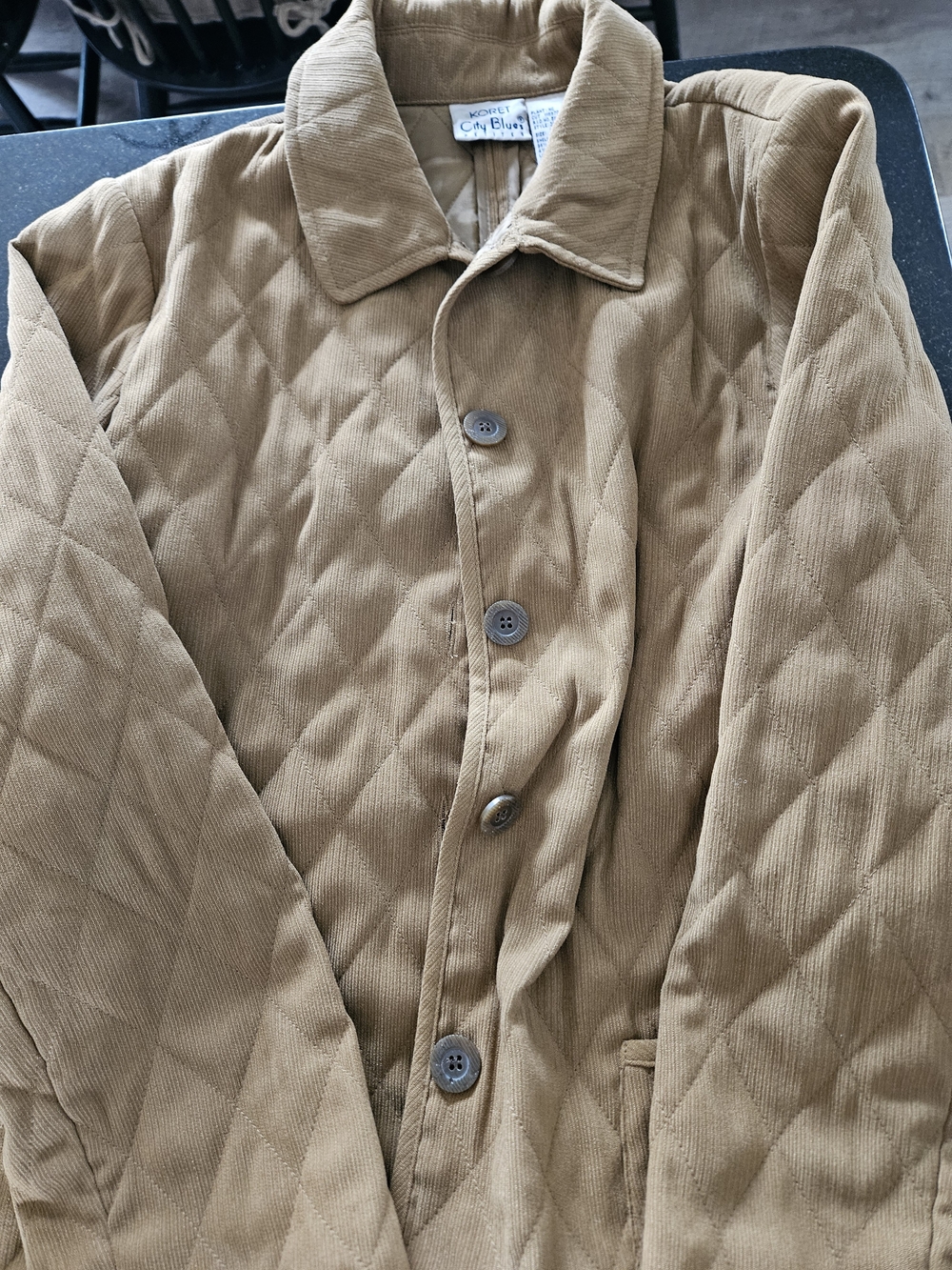 Women's Koret Quilted Corduroy Button Up Jacket in Tan
